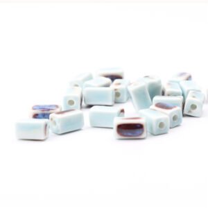 Custom Small Square Pillar Ceramic Beads with Straight Holes for Bracelet Necklace Ornaments Factory Direct