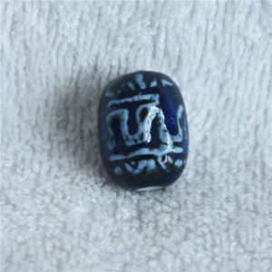 Custom Deep Blue Kiln-Change Barrel Ceramic Beads Sanskrit Pattern Irregular Porcelain for Retro Bracelet Necklace Pendants Scalable Orders