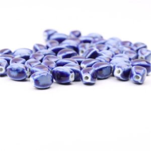 Wholesale Handcrafted Porcelain Square Beads 10mm Blue-White Glazed Straight Hole for Jewelry Parts Scalable Orders