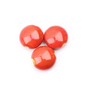 Custom Floral Glazed Flat Round Ceramic Go Beads Straight Hole Irregular Porcelain for Ornaments Fast Production