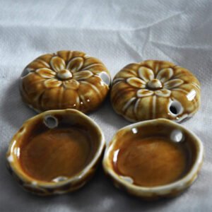 Custom 3D Flower Pattern Ceramic Pendants for DIY Necklace Hanging Ornaments Factory Direct